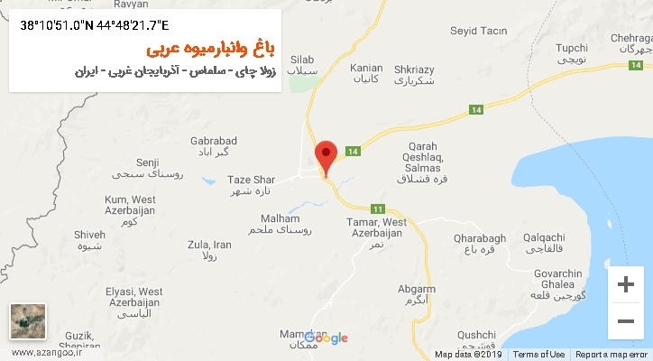 روستای باغ وانبارمیوه عربی بر روی نقشه