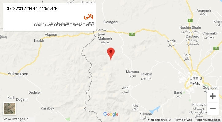 روستای بانی بر روی نقشه