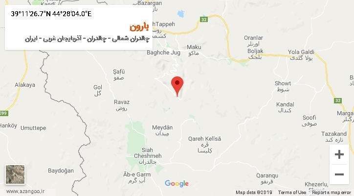 روستای بارون بر روی نقشه