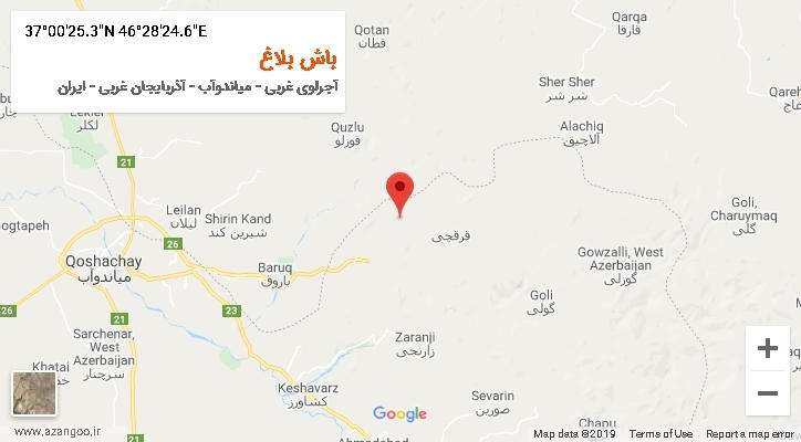روستای باش بلاغ بر روی نقشه