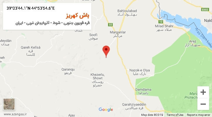 روستای باش کهریز بر روی نقشه