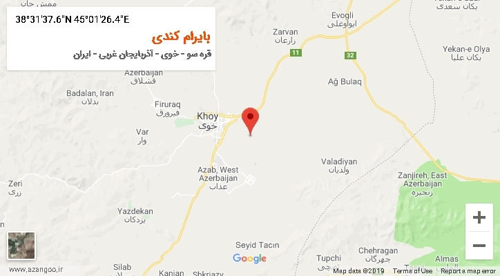 روستای بایرام کندی بر روی نقشه