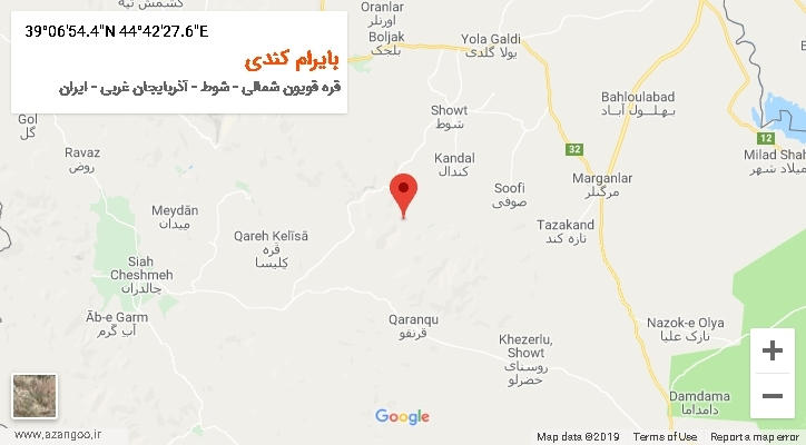 روستای بایرام کندی بر روی نقشه