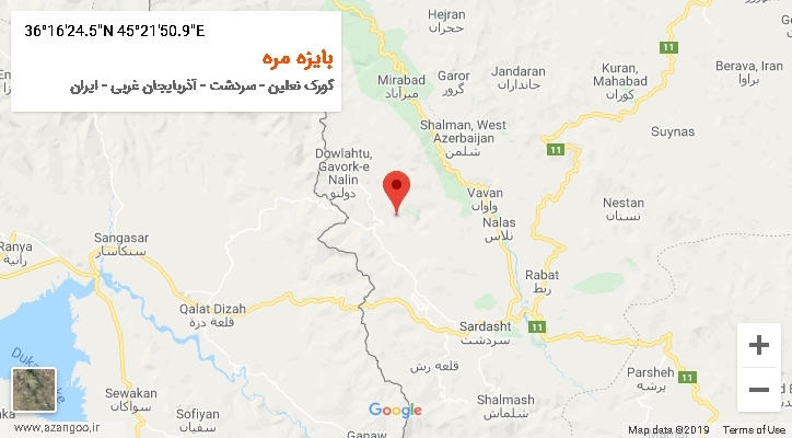 روستای بایزه مره بر روی نقشه