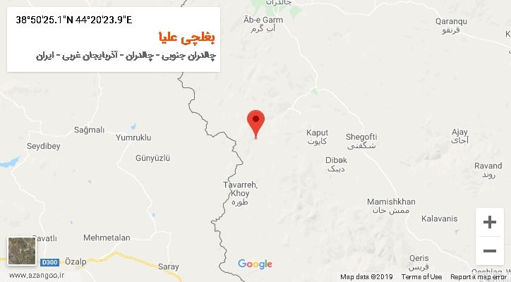 روستای بغلچی علیا بر روی نقشه