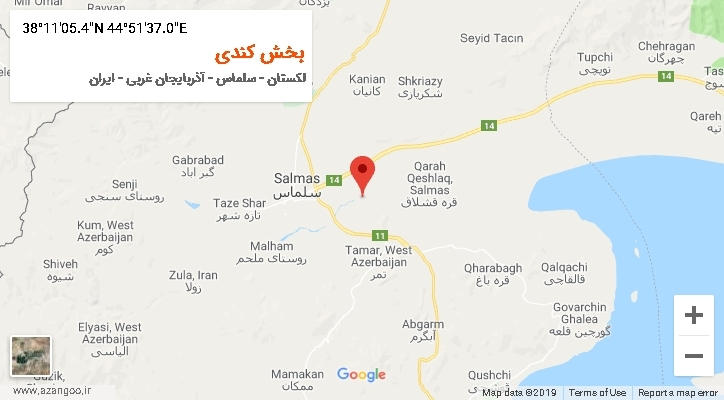 روستای بخش کندی بر روی نقشه
