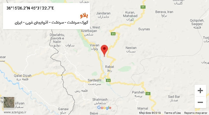 روستای بلاو بر روی نقشه