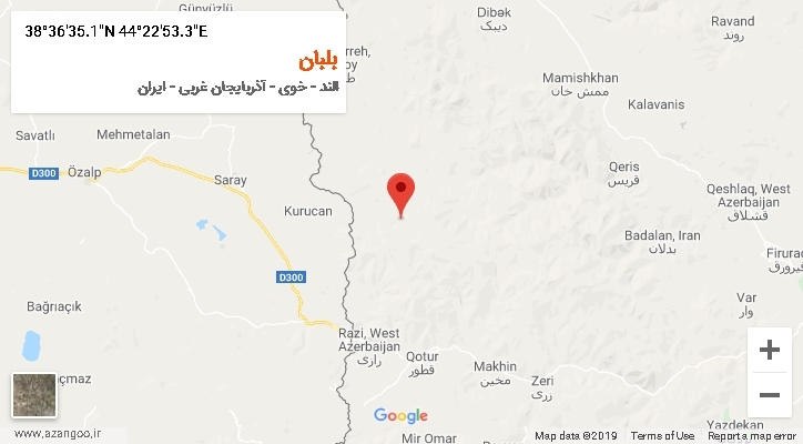 روستای بلبان بر روی نقشه