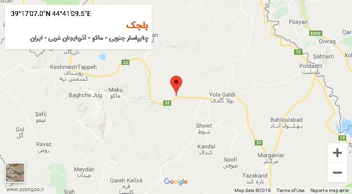 روستای بلجک بر روی نقشه