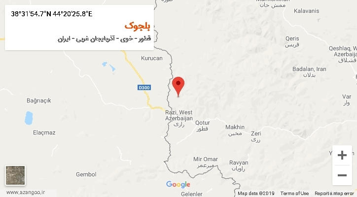 روستای بلجوک بر روی نقشه