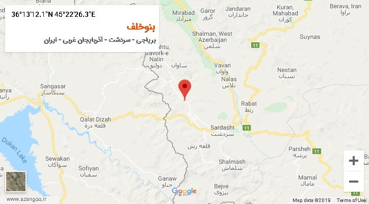 روستای بنوخلف بر روی نقشه