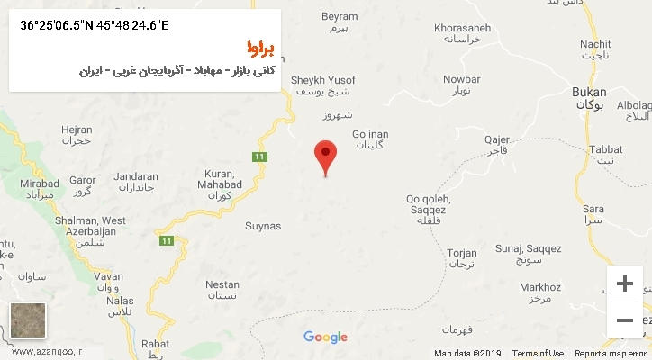 روستای براوا بر روی نقشه