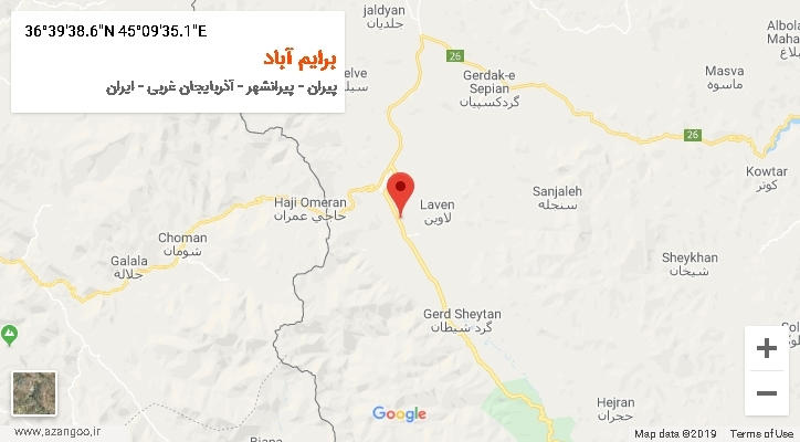 روستای برایم آباد بر روی نقشه