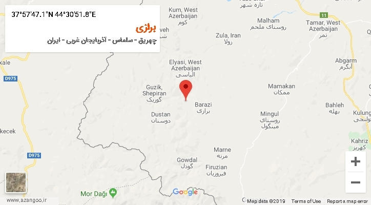 روستای برازی بر روی نقشه