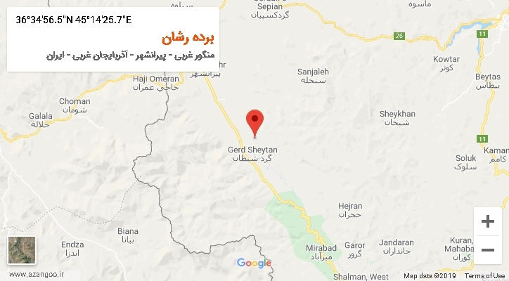 روستای برده رشان بر روی نقشه