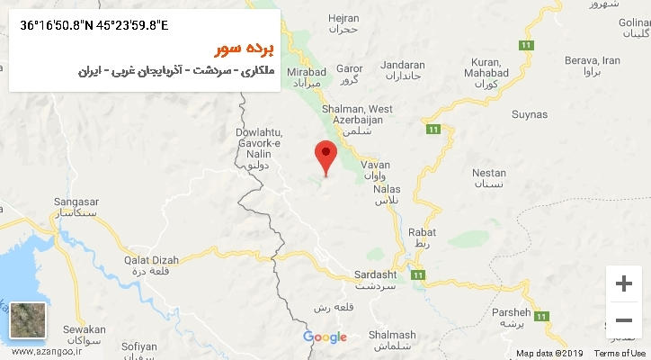 روستای برده سور بر روی نقشه