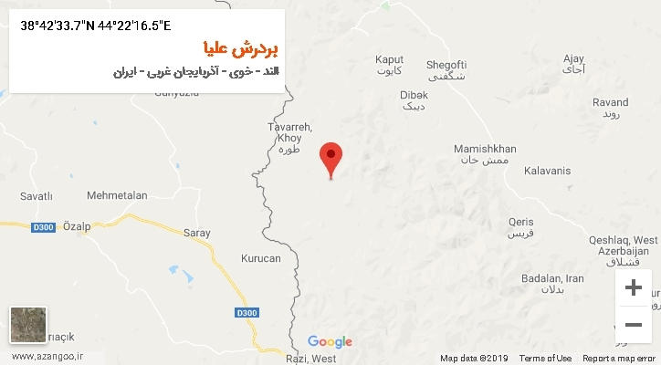 روستای بردرش علیا بر روی نقشه