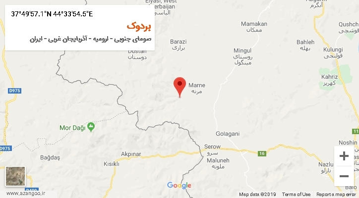 روستای بردوک بر روی نقشه