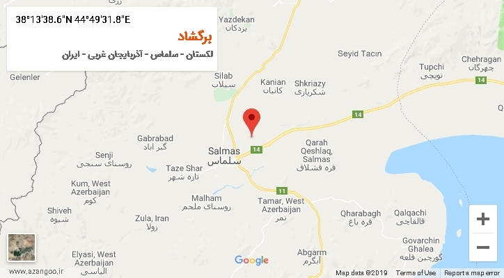 روستای برگشاد بر روی نقشه