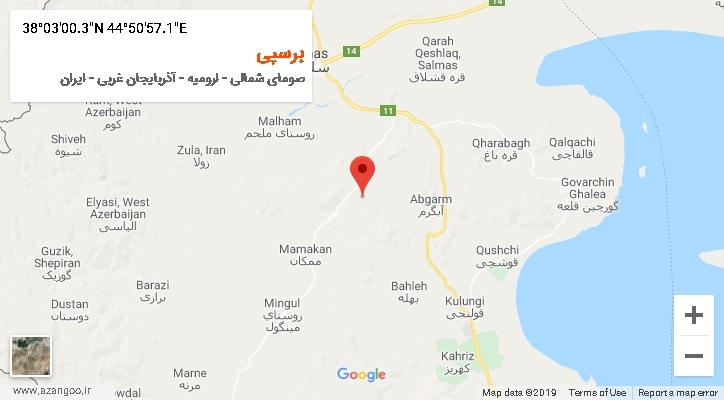 روستای برسپی بر روی نقشه