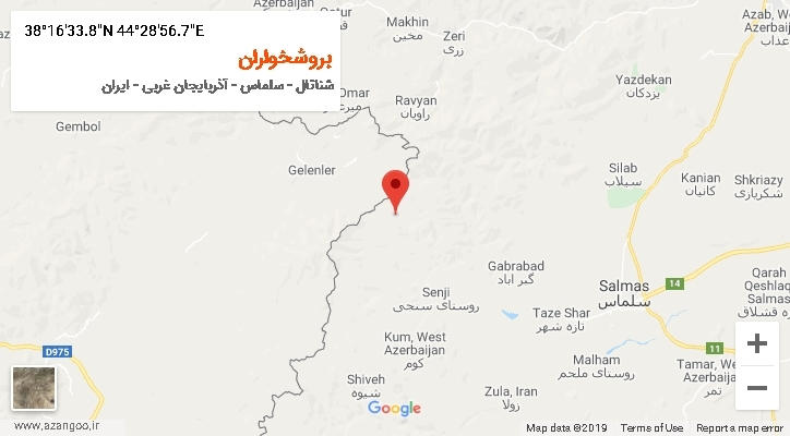 روستای بروشخواران بر روی نقشه