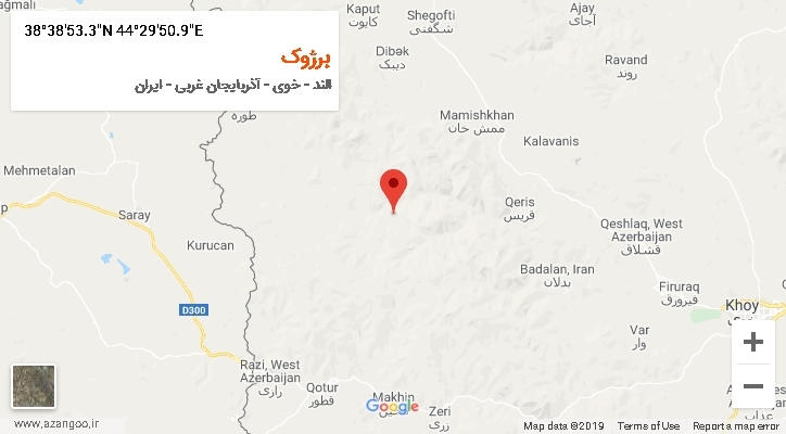 روستای برژوک بر روی نقشه