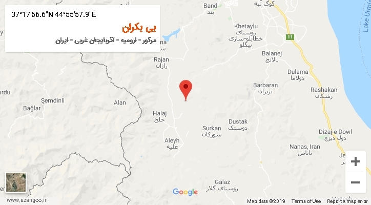 روستای بی بکران بر روی نقشه