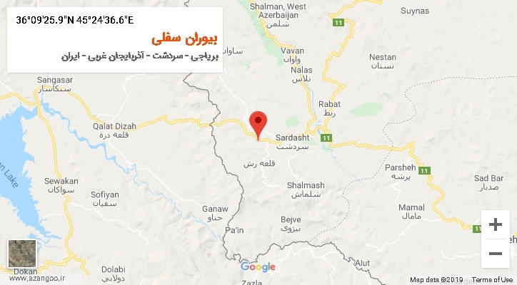روستای بیوران سفلی بر روی نقشه