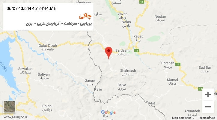 روستای چاکی بر روی نقشه