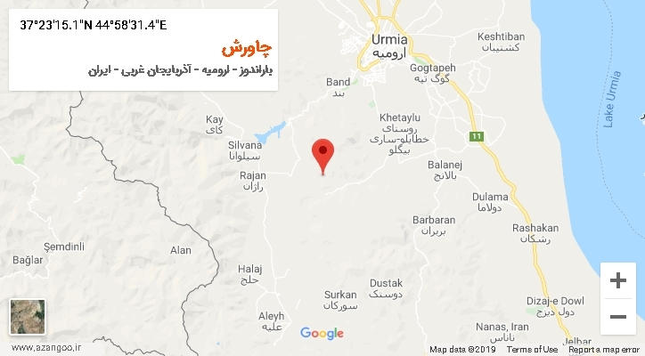 روستای چاورش بر روی نقشه