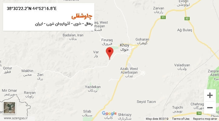 روستای چاوشقلی بر روی نقشه
