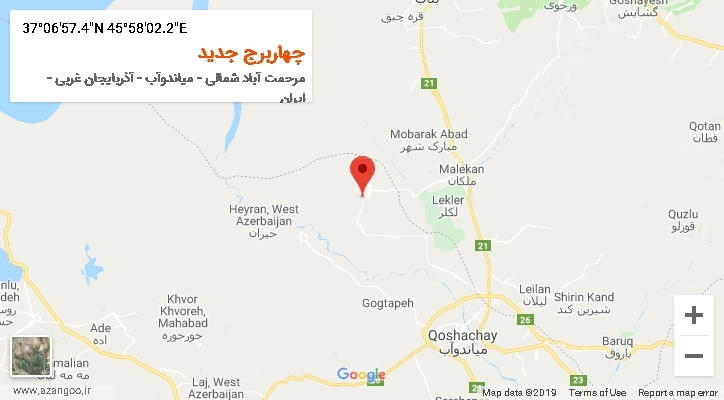 روستای چهاربرج جدید بر روی نقشه
