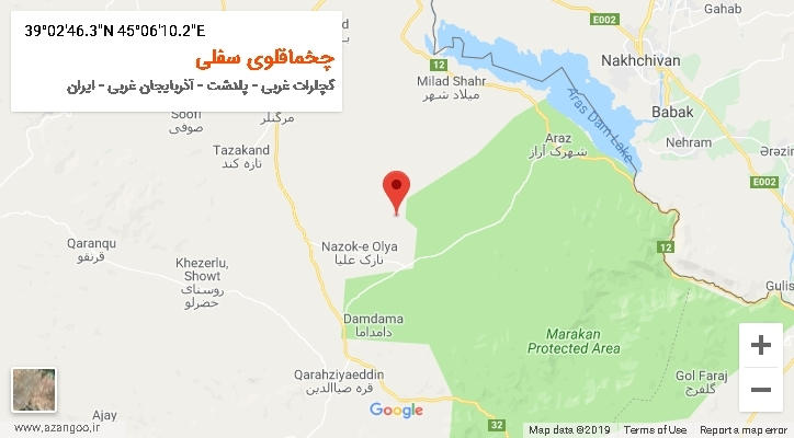 روستای چخماقلوی سفلی بر روی نقشه
