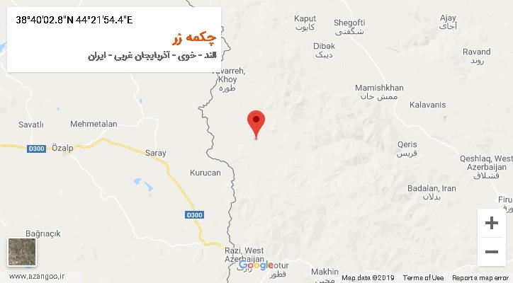 روستای چکمه زر بر روی نقشه