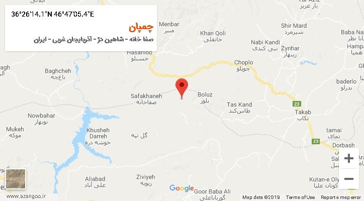 روستای چمپان بر روی نقشه