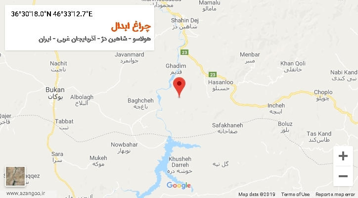 روستای چراغ ابدال بر روی نقشه