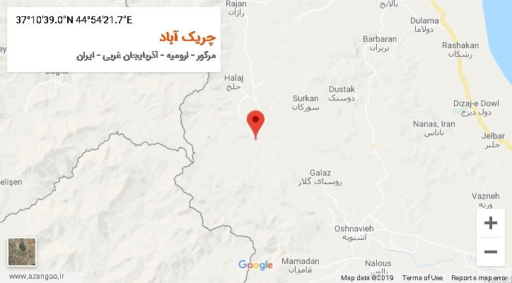 روستای چریک آباد بر روی نقشه