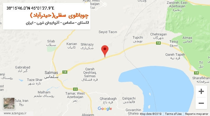 روستای چوبانلوی سفلی(حیدرآباد) بر روی نقشه