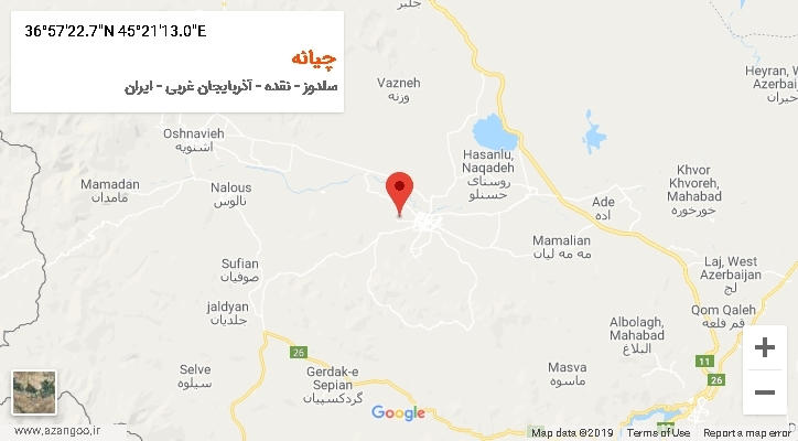 روستای چیانه بر روی نقشه