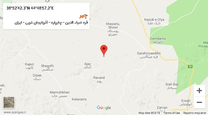 روستای چیر بر روی نقشه