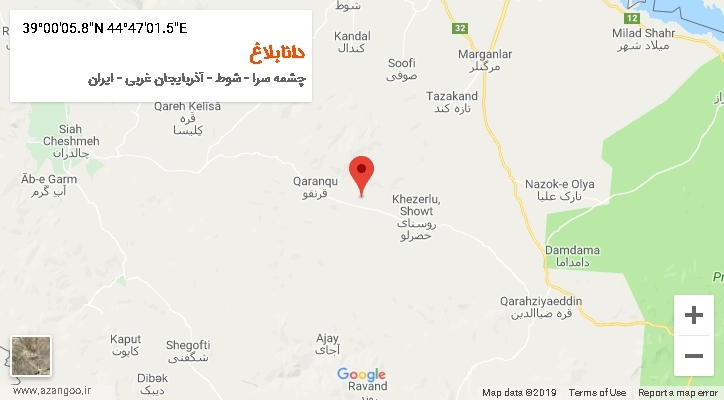 روستای دانابلاغ بر روی نقشه