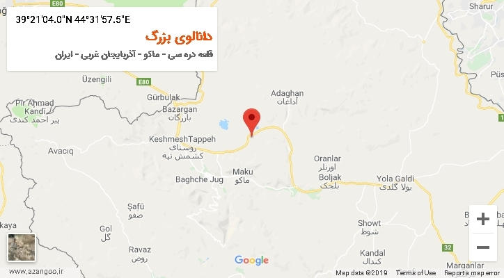 روستای دانالوی بزرگ بر روی نقشه