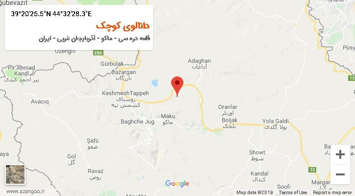 روستای دانالوی کوچک بر روی نقشه