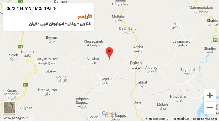 روستای داربسر بر روی نقشه