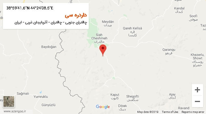 روستای داردره سی بر روی نقشه