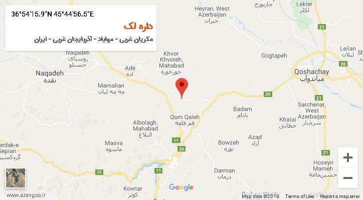 روستای داره لک بر روی نقشه