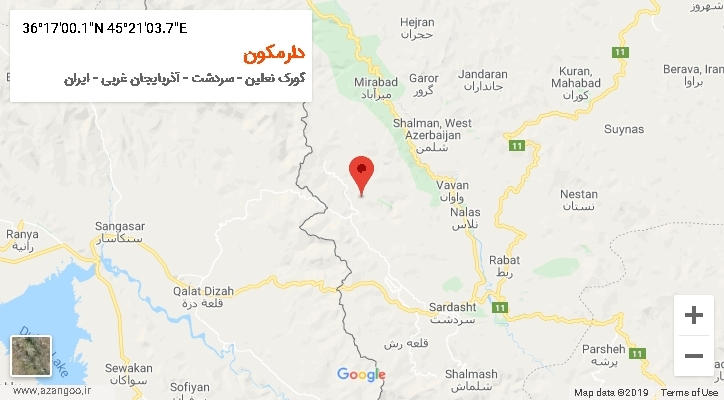 روستای دارمکون بر روی نقشه