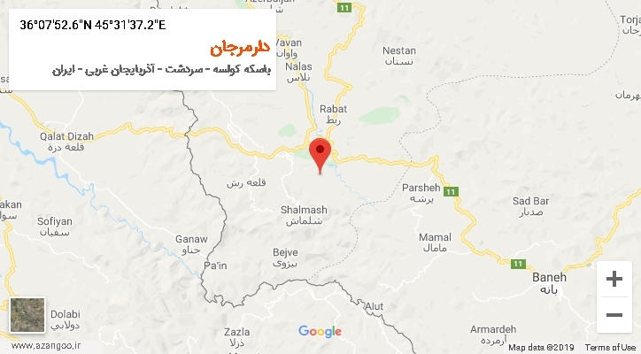 روستای دارمرجان بر روی نقشه