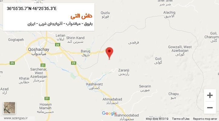 روستای داش التی بر روی نقشه
