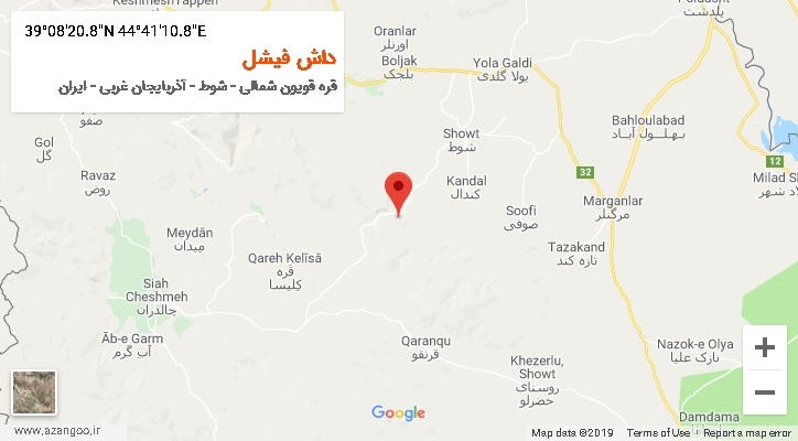 روستای داش فیشل بر روی نقشه